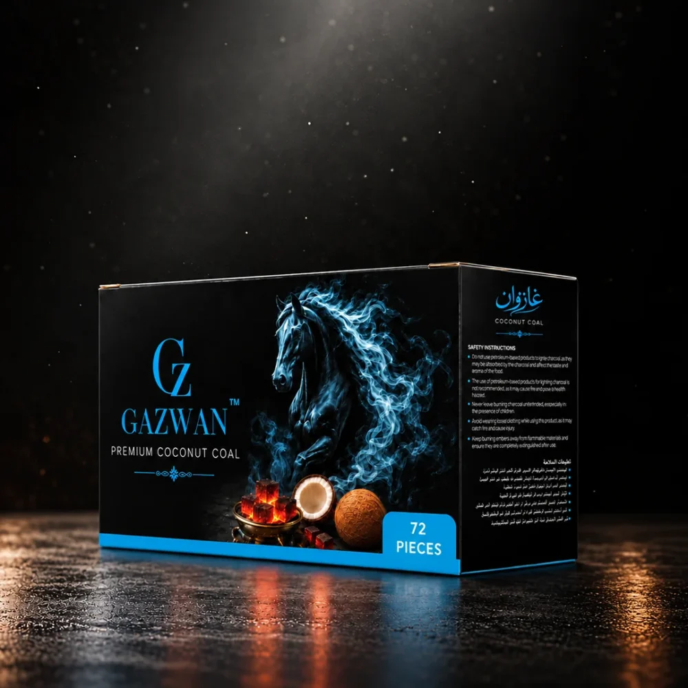 Gazwan Premium Coconut Coal - 72 Pieces | 1 kg Charcoal